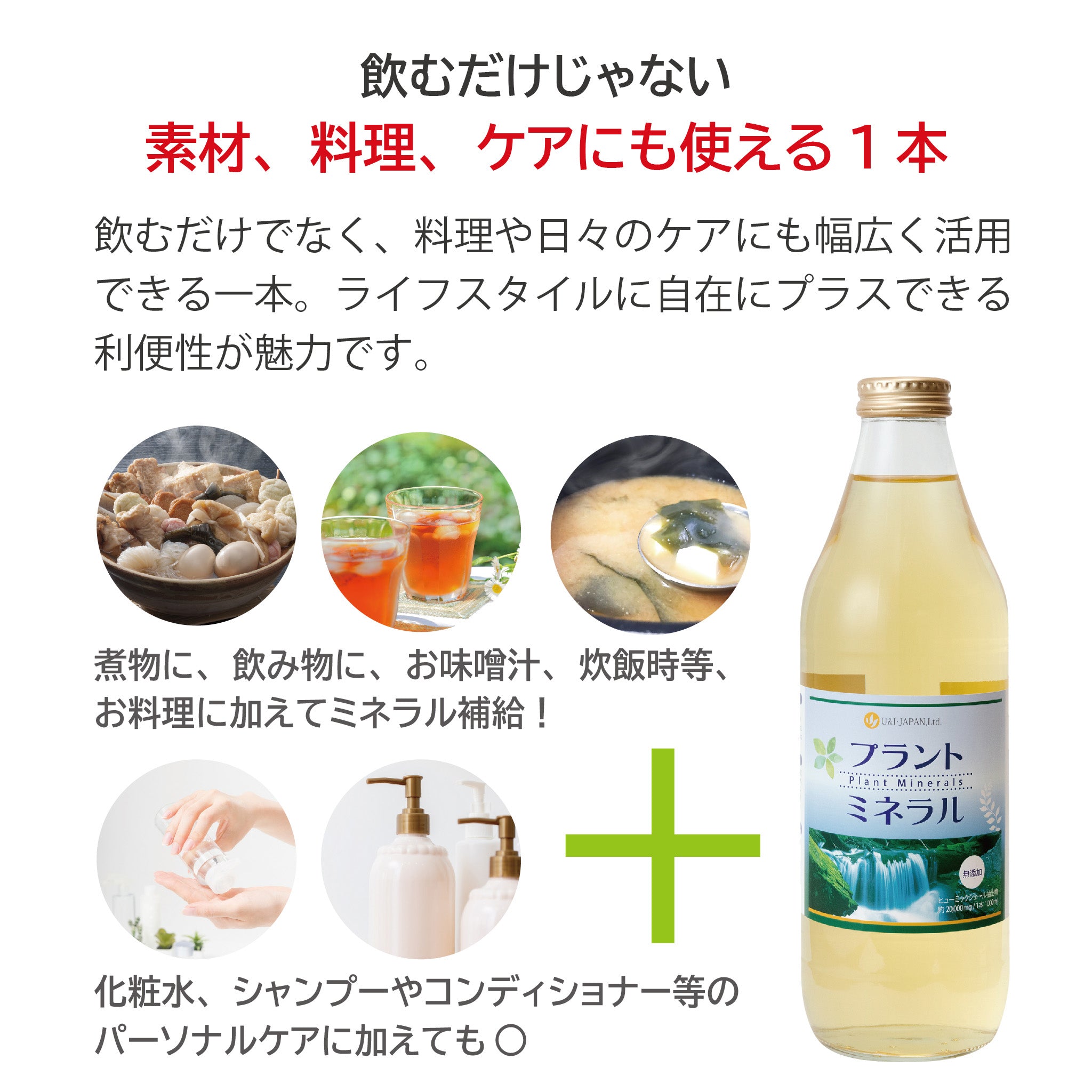 ⬛︎新品　U&I・JAPAN プラントミネラル 1000mL 2本セット Amazon | U&I・JAPAN プラントミネラル 1000mL【2本セット】 植物性